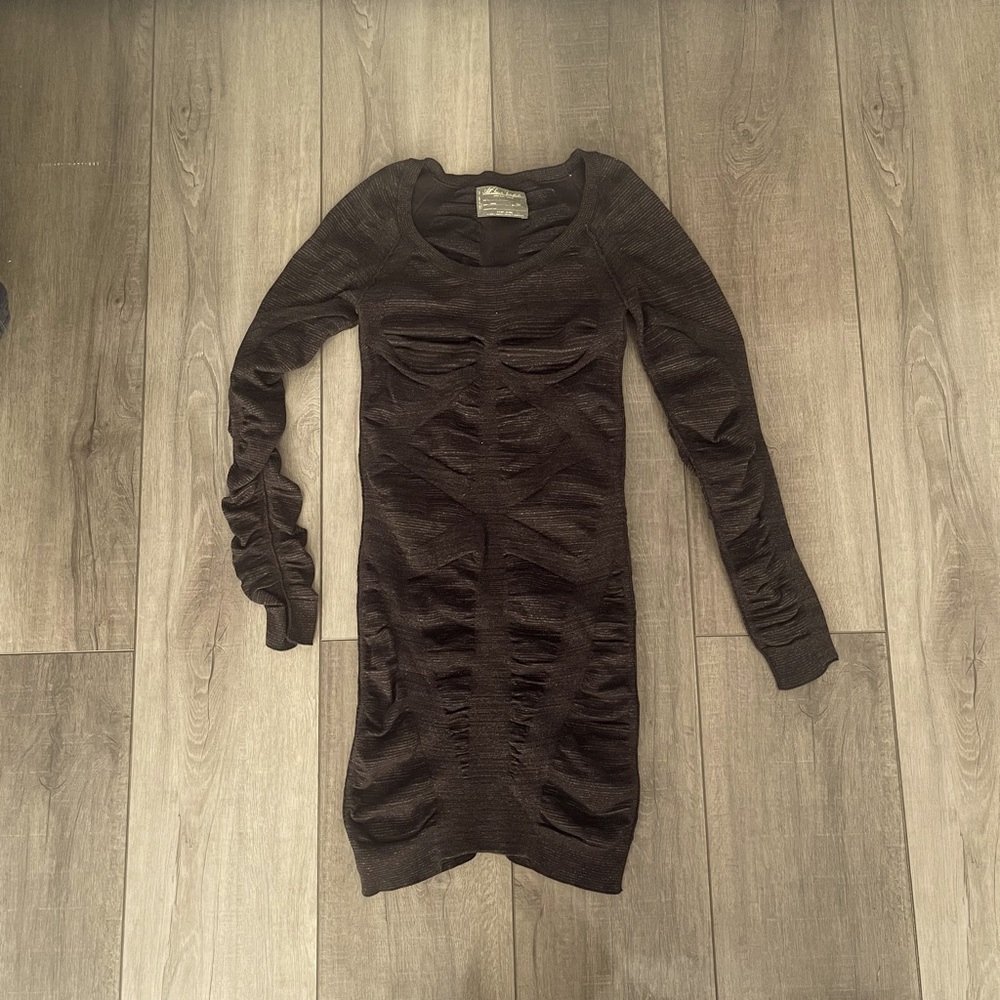 All Saints black/charcoal scrunch dress.